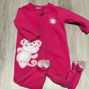 Babyboots Pink Monkey Kids One Piece 12M